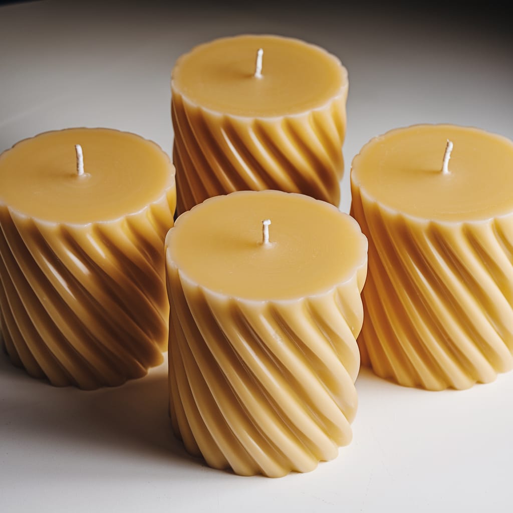 4Pcs Luxurious Ribbed Pillar Candles (2"x 4") - Classy Candles