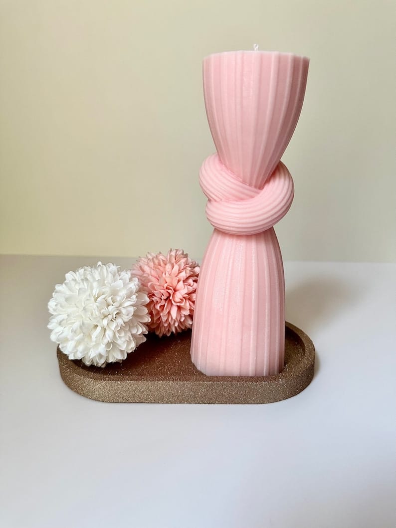 3-Pack Knot Pillar Candles (5.9" x 2.16") – Unique Design for Elegant Décor - Classy Candles