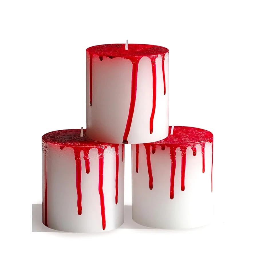 3Pcs Spooky Red Drip Candle Size (3x3) - Classy Candles