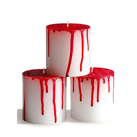 3Pcs Spooky Red Drip Candle Size (3x3) - Classy Candles