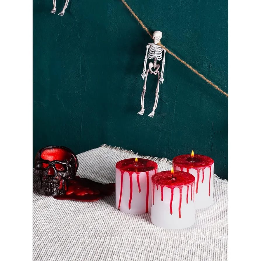 3Pcs Spooky Red Drip Candle Size (3x3) - Classy Candles