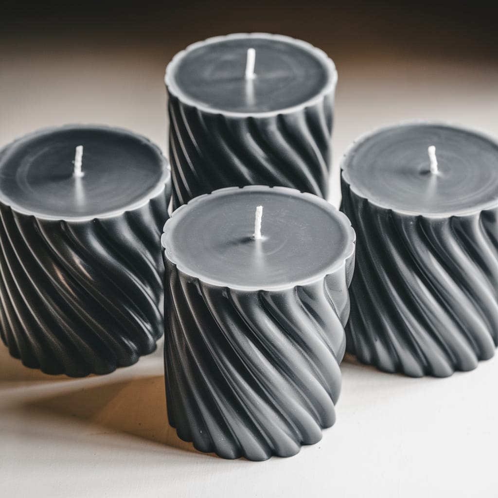 4Pcs Luxurious Ribbed Pillar Candles (2"x 4") - Classy Candles