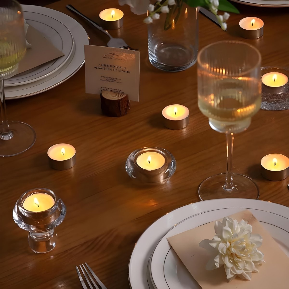 50Pcs Premium Long-Burning Tealight Candles (4 Hours Burning Time) - Classy Candles