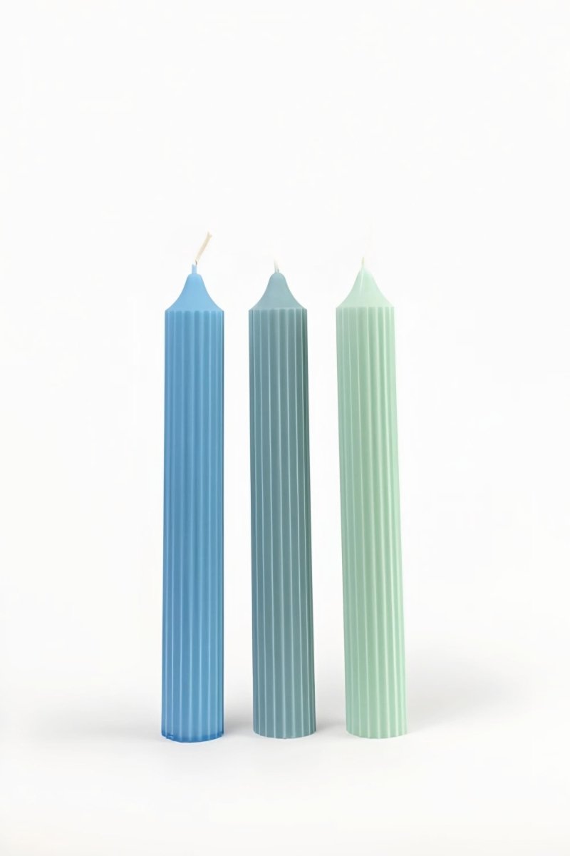 5Pcs Ribbbed Dinner Candles Size (7") - Classy Candles