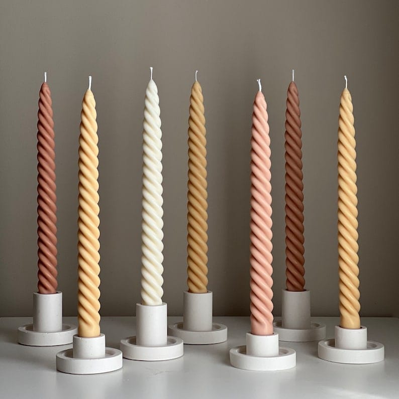 6Pcs Spiral Candles Size 10" Inches - Classy Candles