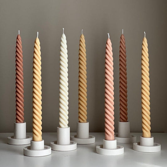6Pcs Spiral Candles Size 10" Inches - Classy Candles