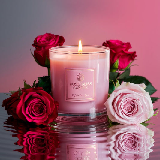 Pink Rose Bliss Scented Candle - 250g Soy Wax Blend - Classy Candles