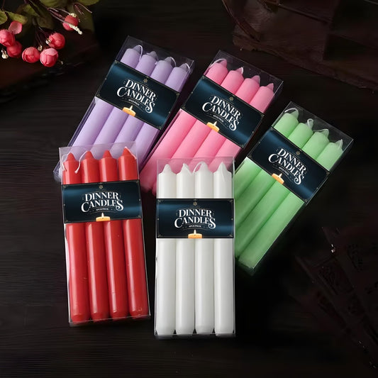 Set of 4 Elegant 7-Inch Dinner Candles for Ambiance and Dining - Classy Candles