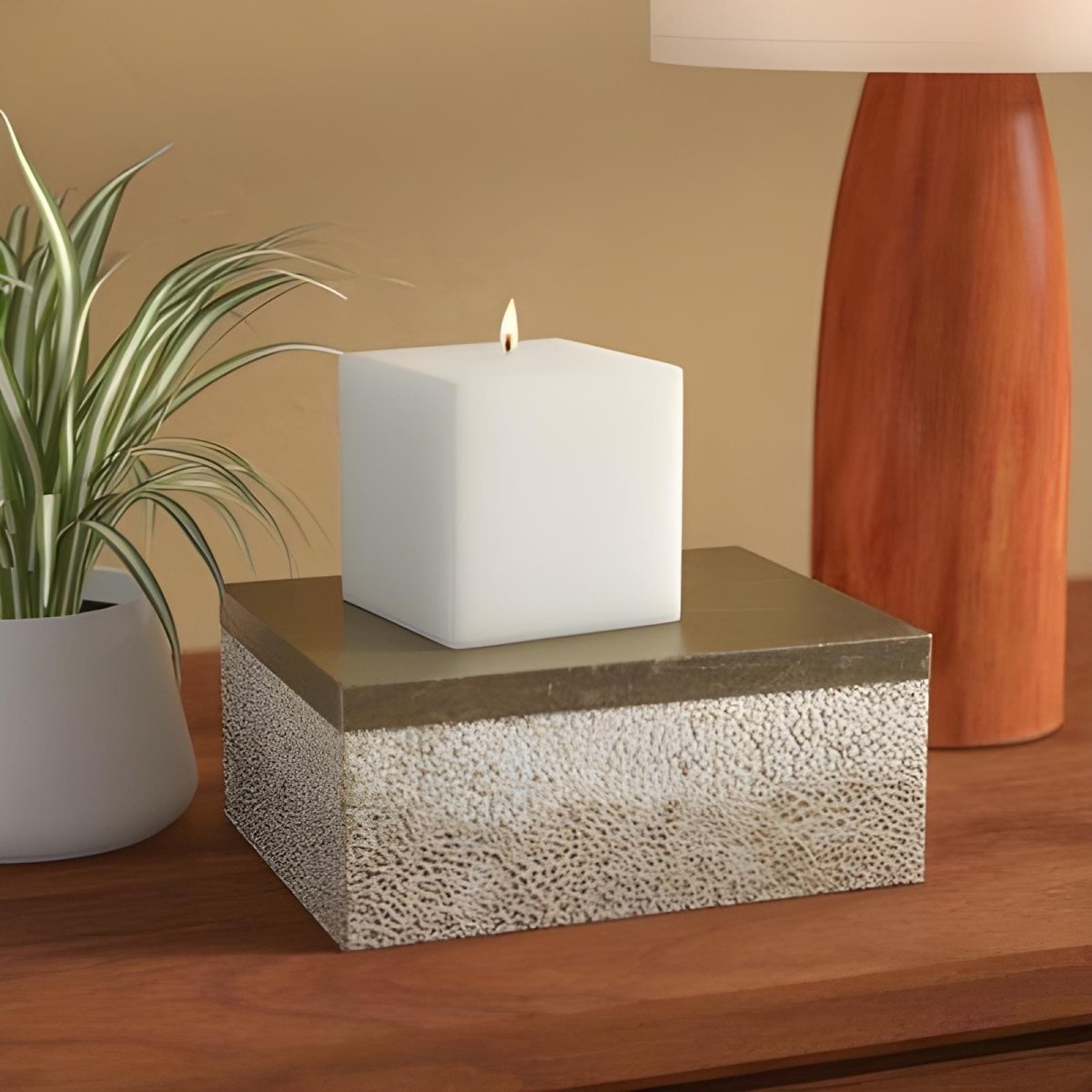 Set of 4 Square Candles (2 x 1.2 inches) - Elegant and Minimalist Decor - Classy Candles