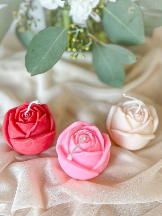 Scented flower candles - indoor home decor - multicolor